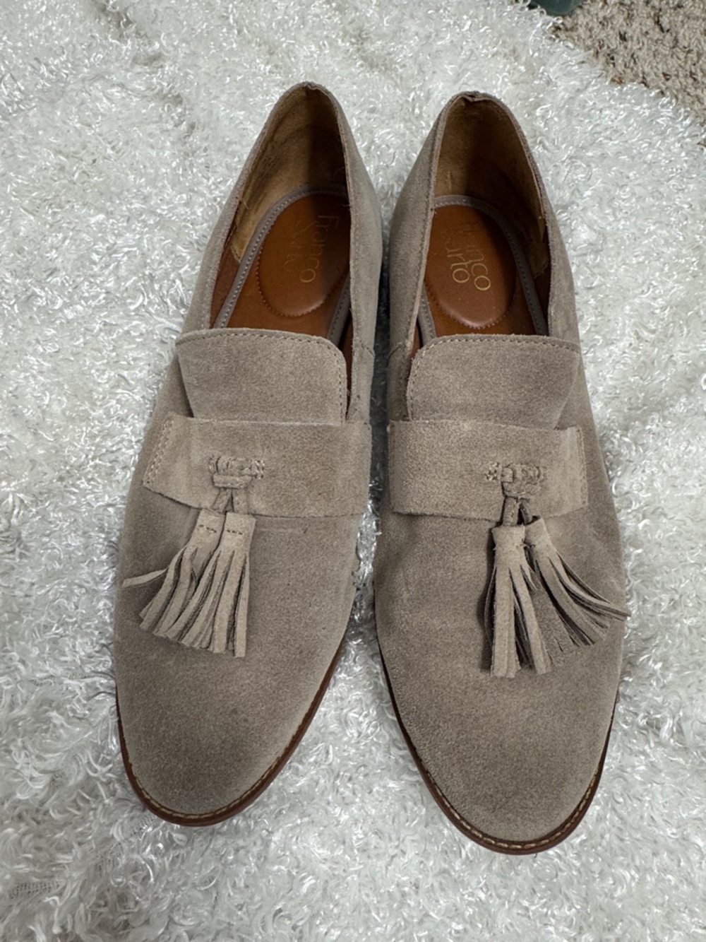 Franco Sarto grey loafer with tassel shoes women’s 9.5